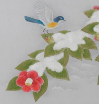 photoPart of a snow camellia painting by Atsushi Uemura