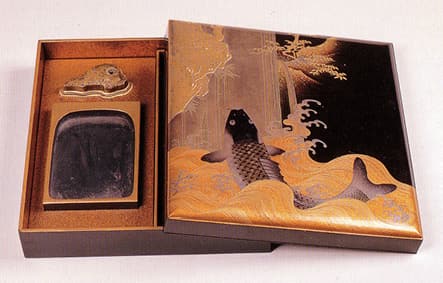 photoInk stone and case used by Emperor Reigen