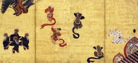 photoPart of a 2-panel folding screen painting by Sotatsu Tawaraya (Important Cultural Property)