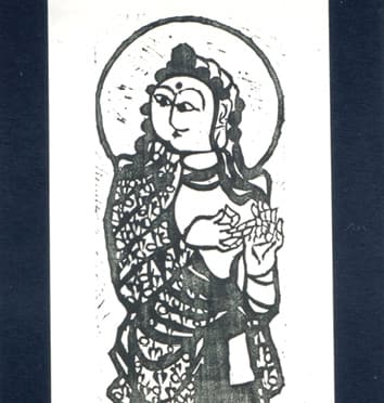photoWoodblock print of Manjusri (Bodhisattva) by Shiko Munakata