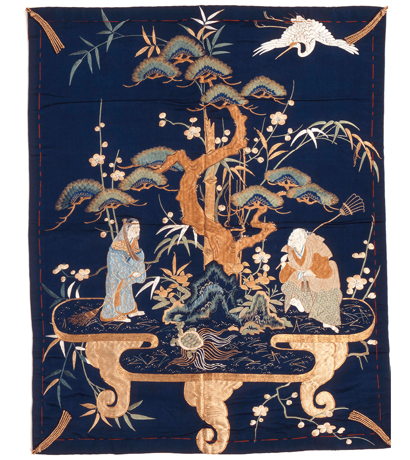 photoFukusa cloth, Shimadai, embroidered silk satin